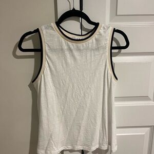 THML Cream and Black Tank Top Classic Sleeveless Style
